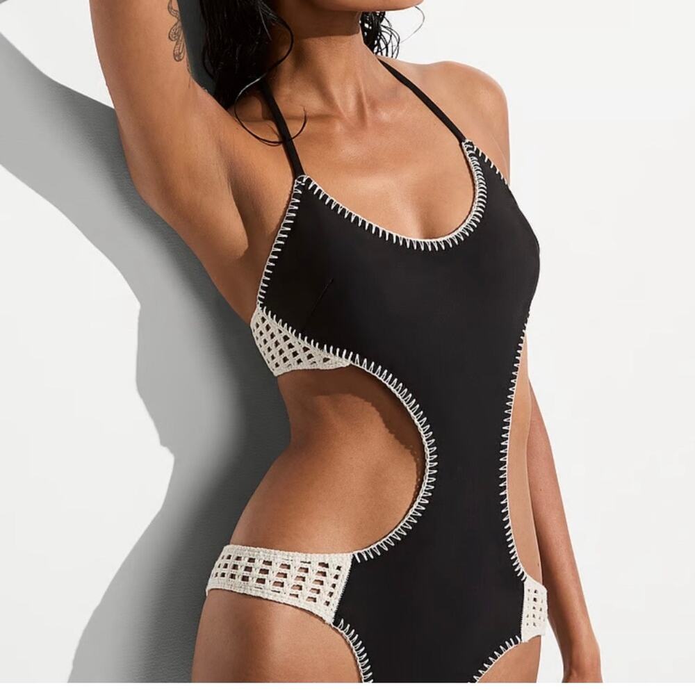 Victoria Secret Swim Archives Crochet Scuba Cheeky Monokini One Piece Swim Large